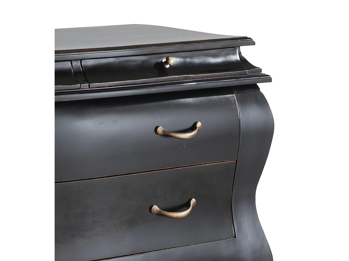 Commode en bois d'acajou noir 4 tiroirs Klacik 110cm