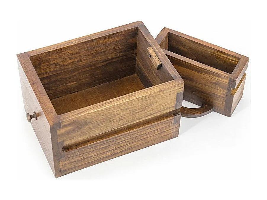 Cómoda colonial alta Falkane 10 cajones en madera maciza de caoba 100 cm