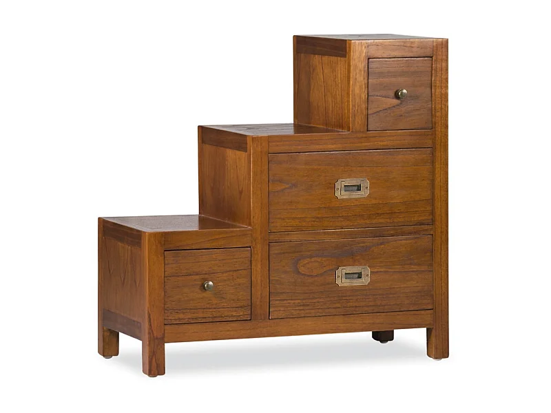 Mueble contenedor escalera recta de madera maciza Mindy 1 cajón Orka 70 cm