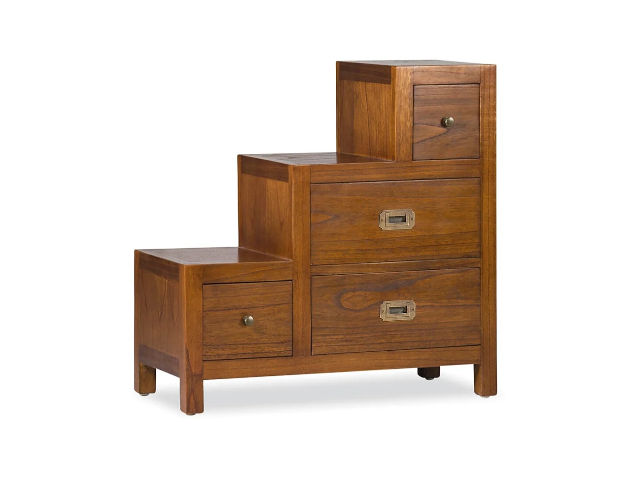 Meuble de rangement escalier droit en bois massif de Mindy 1 tiroir Orka 70cm