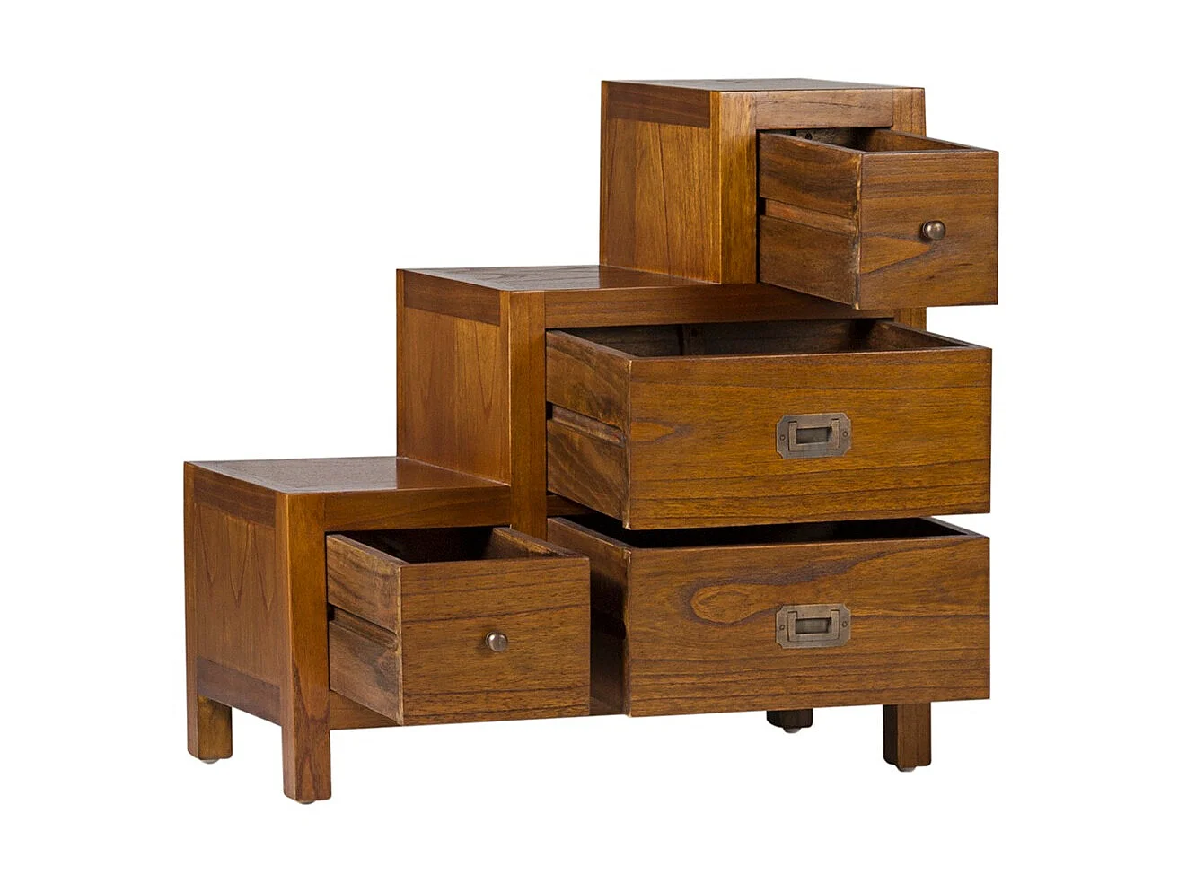 Meuble de rangement escalier droit en bois massif de Mindy 1 tiroir Orka 70cm