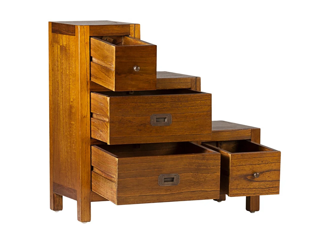 Meuble de rangement escalier gauche en bois massif de Mindy 1 tiroir Orka 70cm