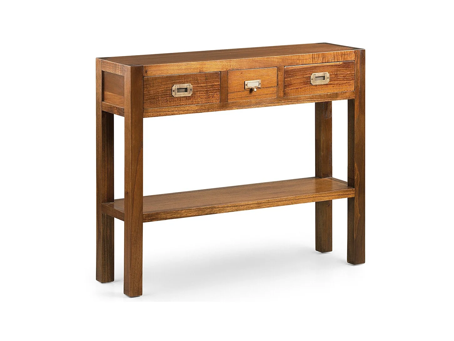 Console en bois massif de Mindy 3 tiroirs 1 tablette Orka 95cm