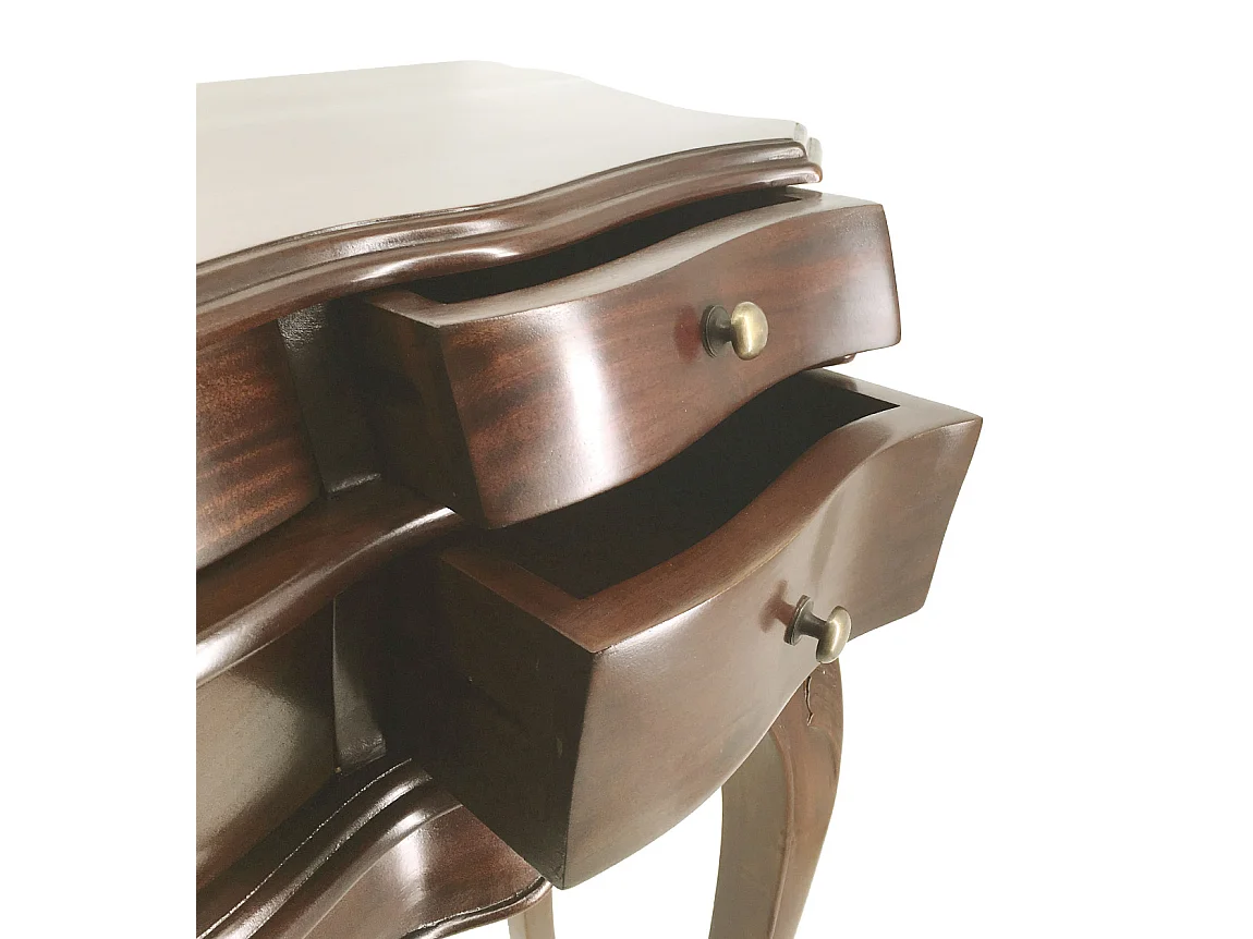 Console en bois d'acajou marron 6 tiroirs Castle 108cm