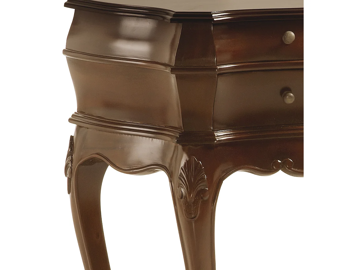 Console en bois d'acajou marron 6 tiroirs Castle 108cm