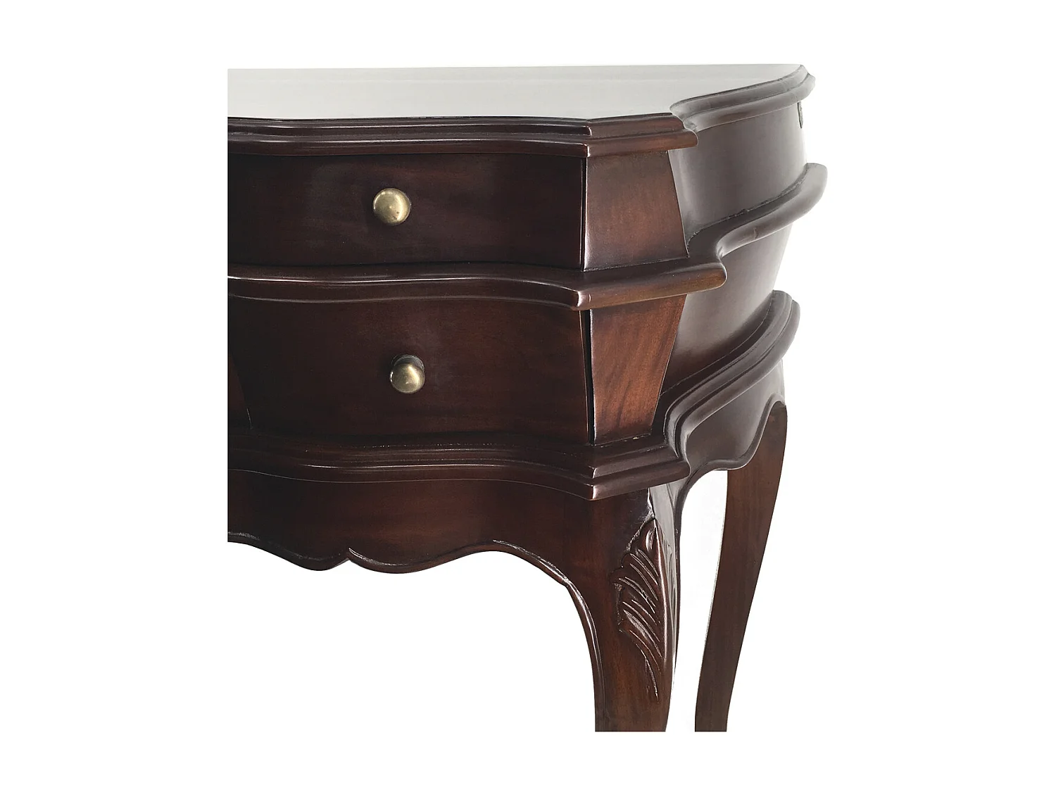 Console en bois d'acajou marron 6 tiroirs Castle 108cm