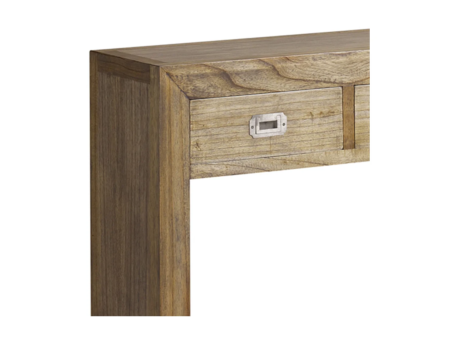 Console en bois massif de Mindy naturel 3 tiroirs Mazari 100cm