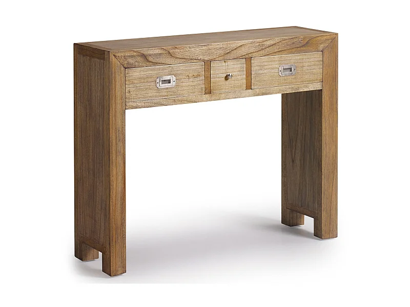 Mindy massief houten console naturel 3 laden Mazari 100 cm