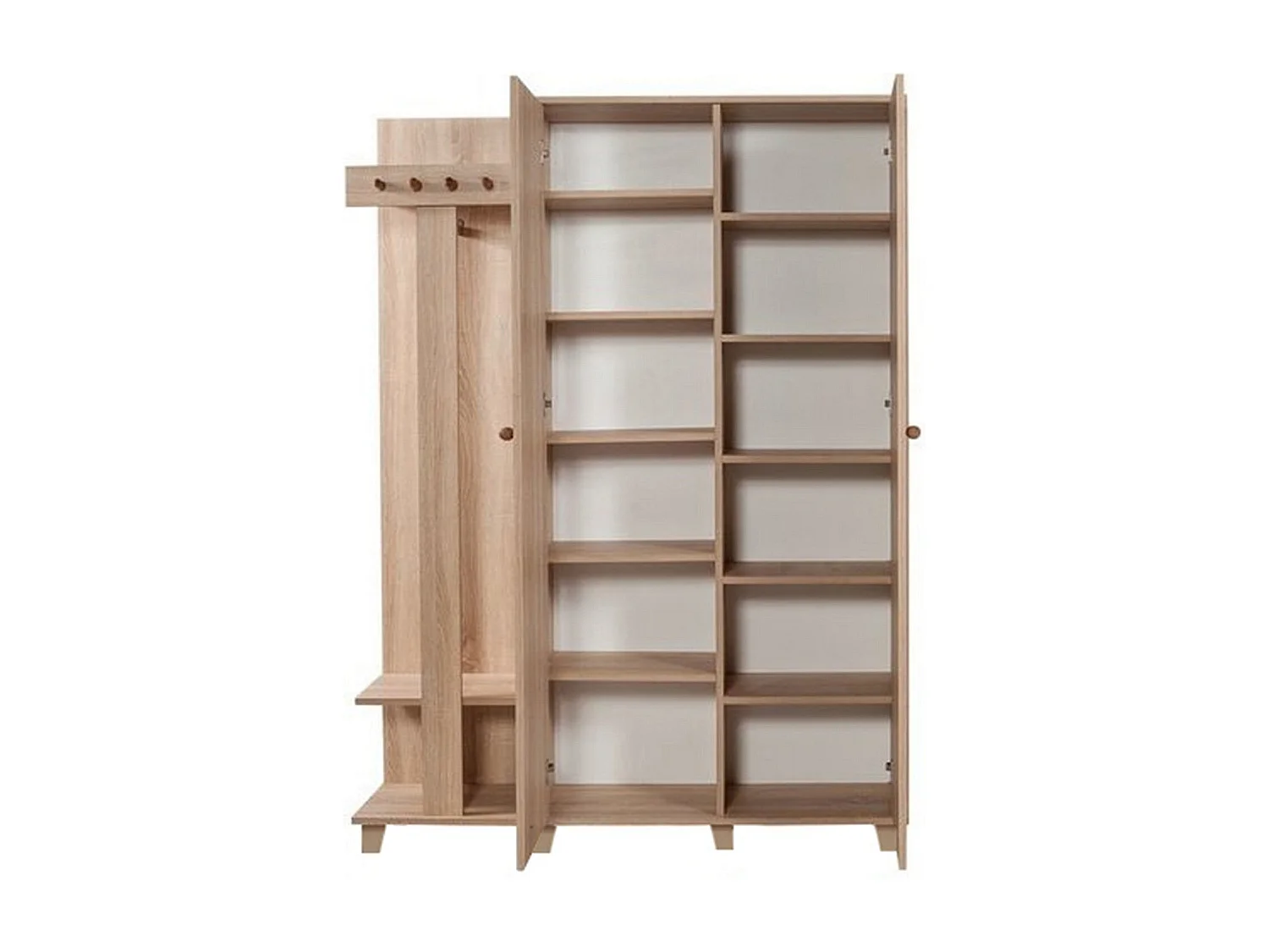 Aparador de hall em carvalho Sonoma – 135 x 192 x 36 cm – 100% MDF revestido em melamina