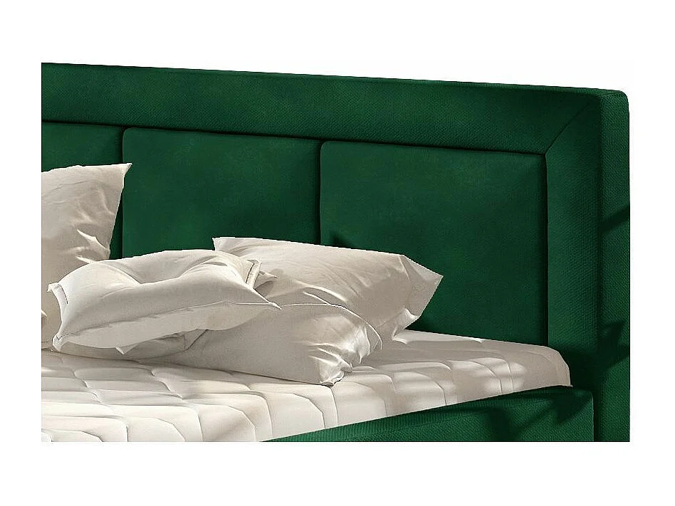 Lit coffre velours vert grand carré capitonné Berlino - 4 tailles-180x200
