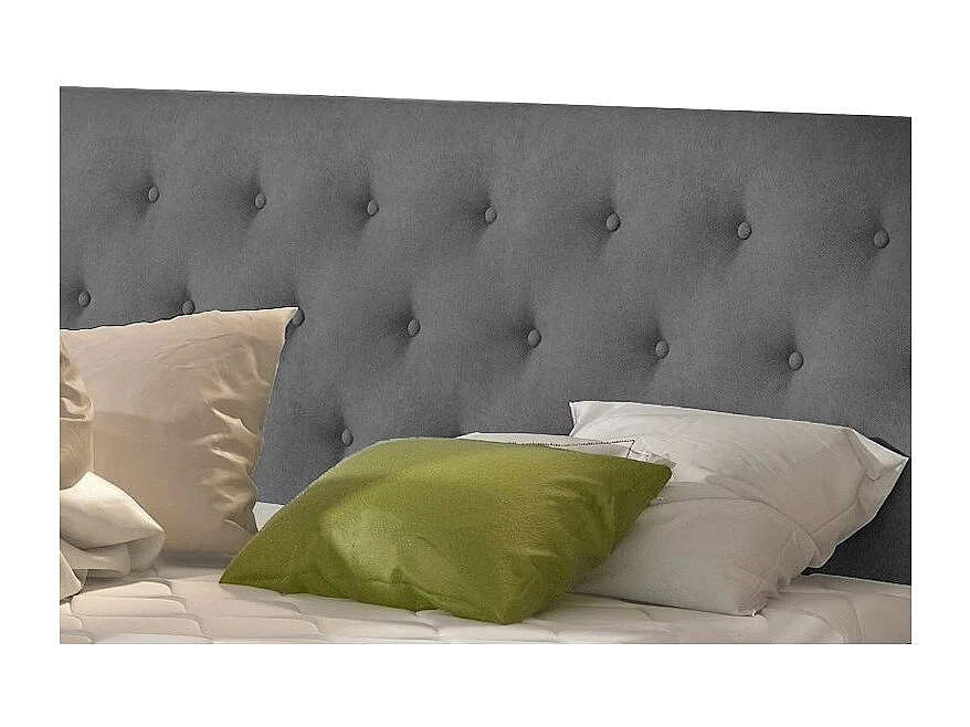Venizia gewatteerd fluwelen bed-Kleur Grijs-Slapen 180x200cm-Versie opslagruimte