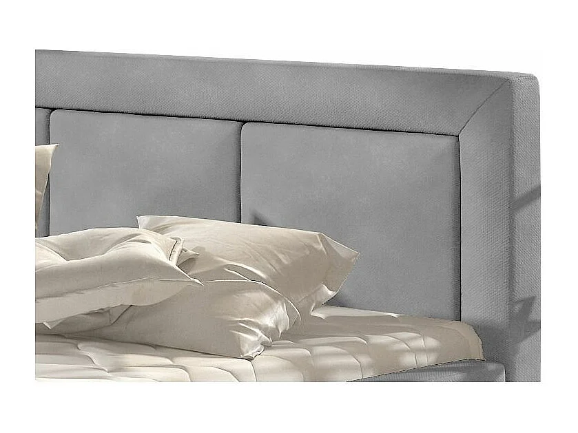 Berlino volwassenenbed met opbergdoos - Gewatteerd fluweel-Kleur Grijs-Slapen 140x200cm