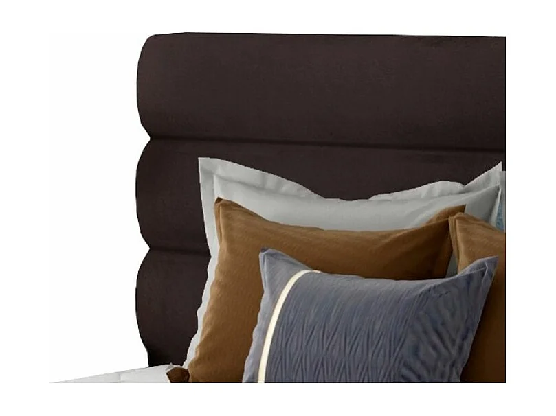 Lit design velours marron avec coffre de rangement Klarina - 4 tailles-200x200