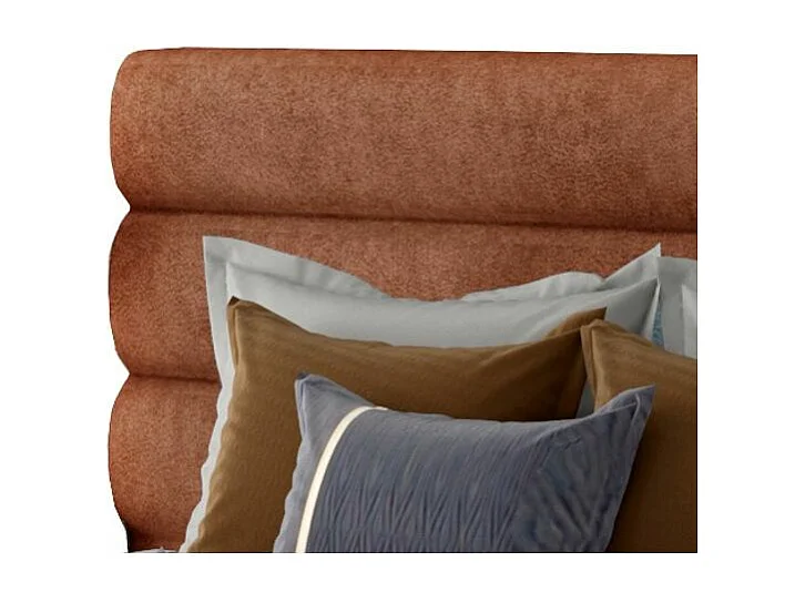 Klarina volwassenenbed met opbergbox - Gestoffeerde stof-Kleur Tomette rood-Slapen 160x200cm