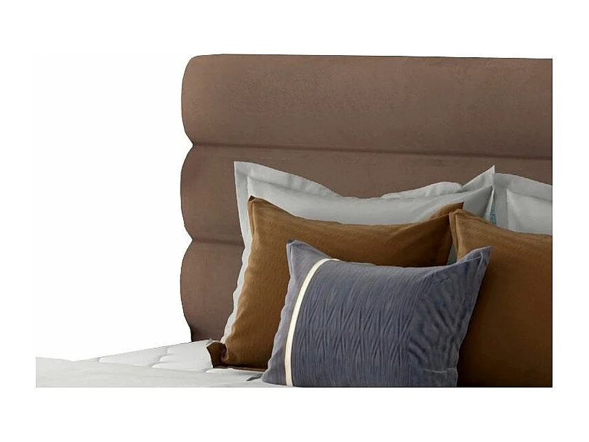 Lit design velours marron clair avec coffre de rangement Klarina - 4 tailles-200x200