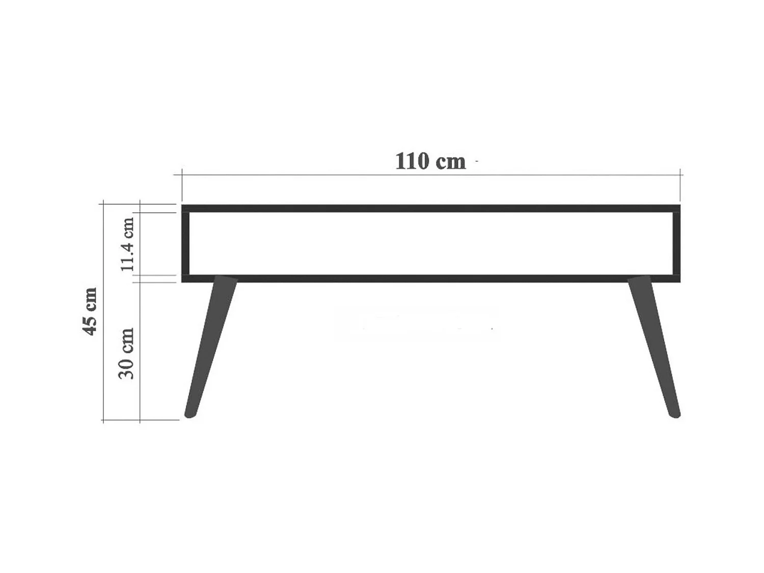 Table basse en bois clair originale avec niche Kiza 766