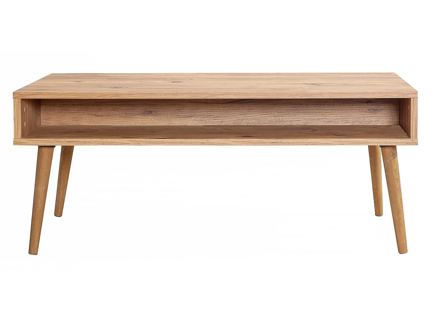 Originele lichthouten salontafel met nis Kiza 766