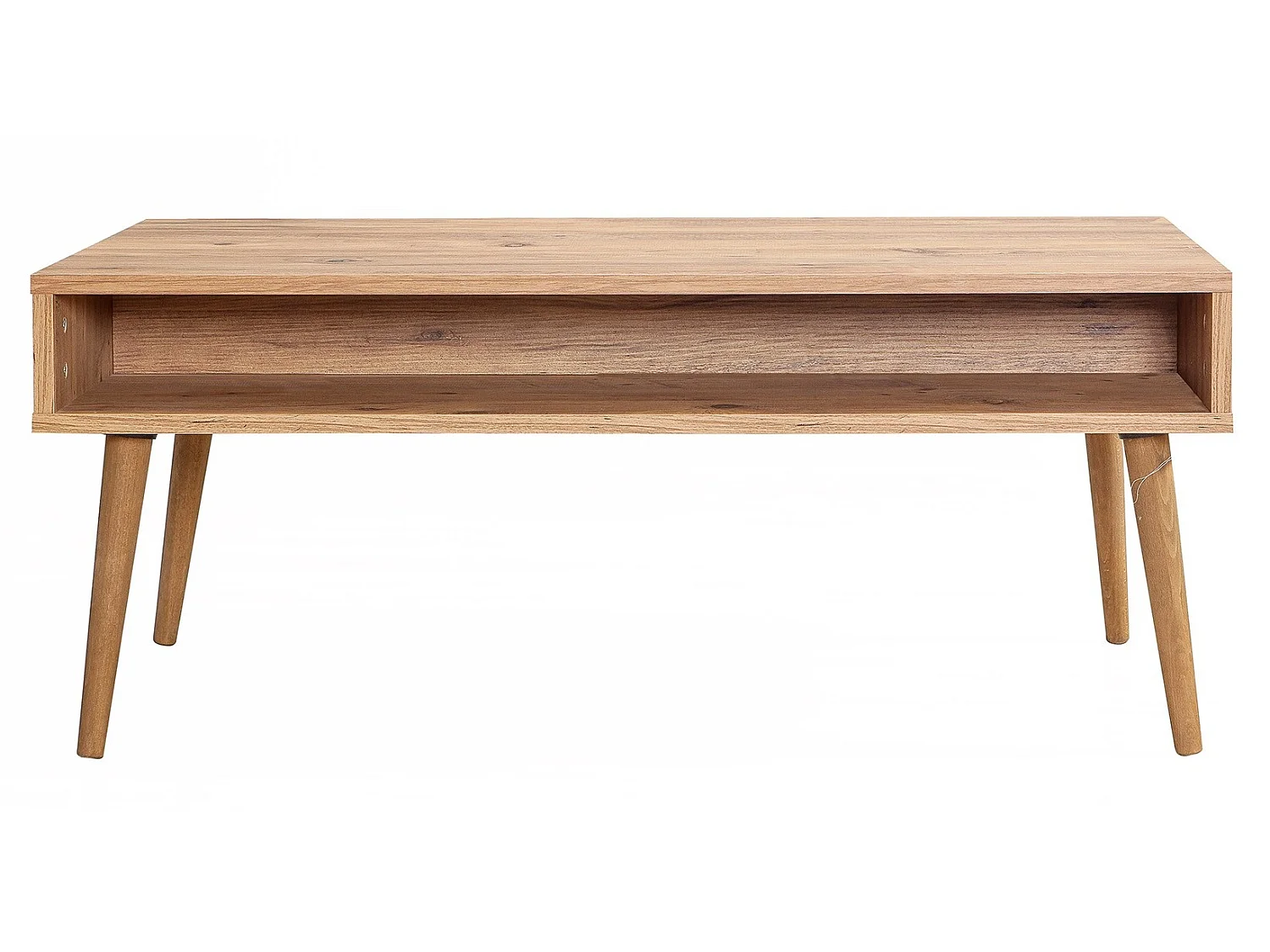 Originele lichthouten salontafel met nis Kiza 764