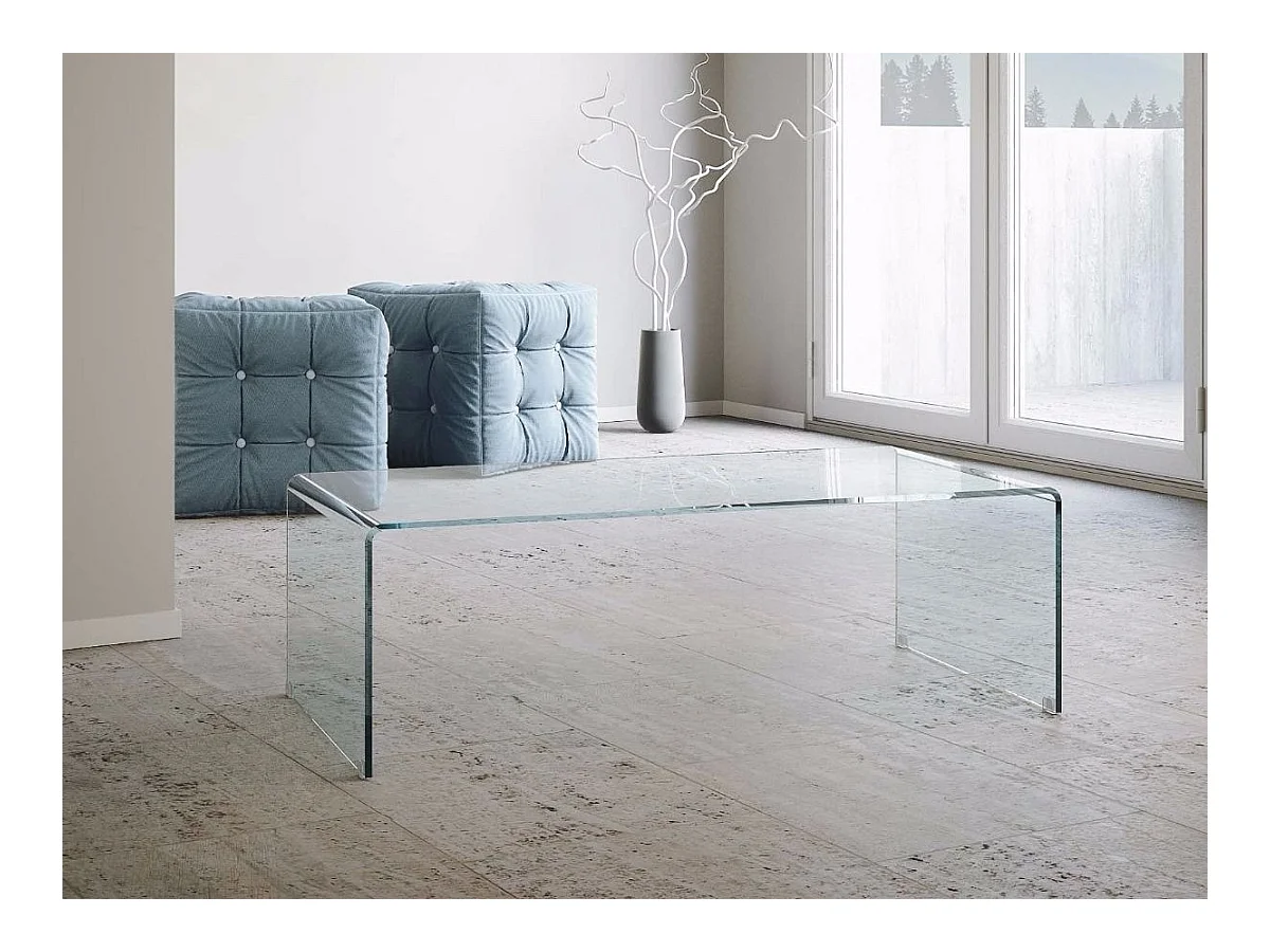 Mesa de centro de cristal templado transparente Sontarne 110 cm