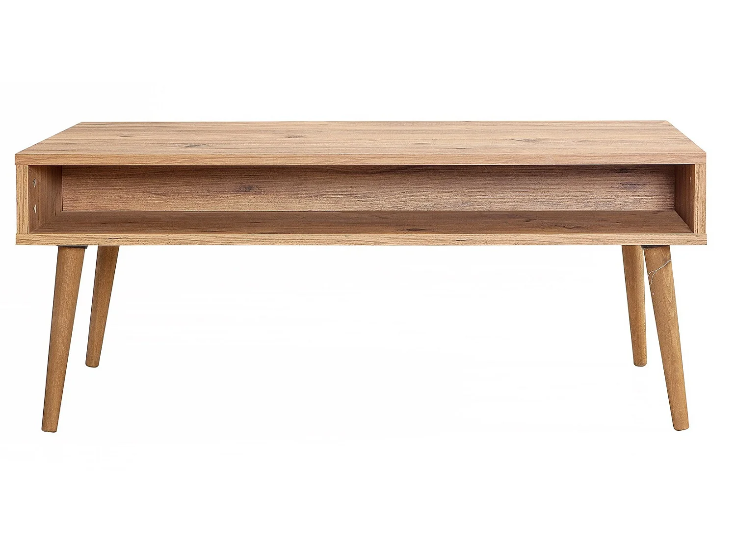 Originele lichthouten salontafel met nis Kiza 765