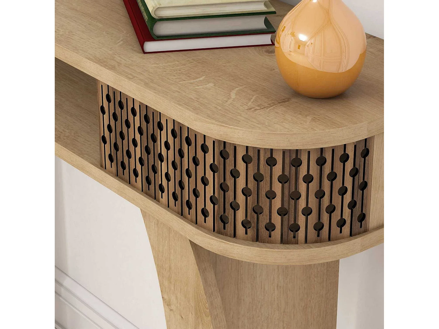 Traditionelles amerikanisches Sideboard mit Spiegel – 105 x 85 x 30 cm – Eiche – Melamin