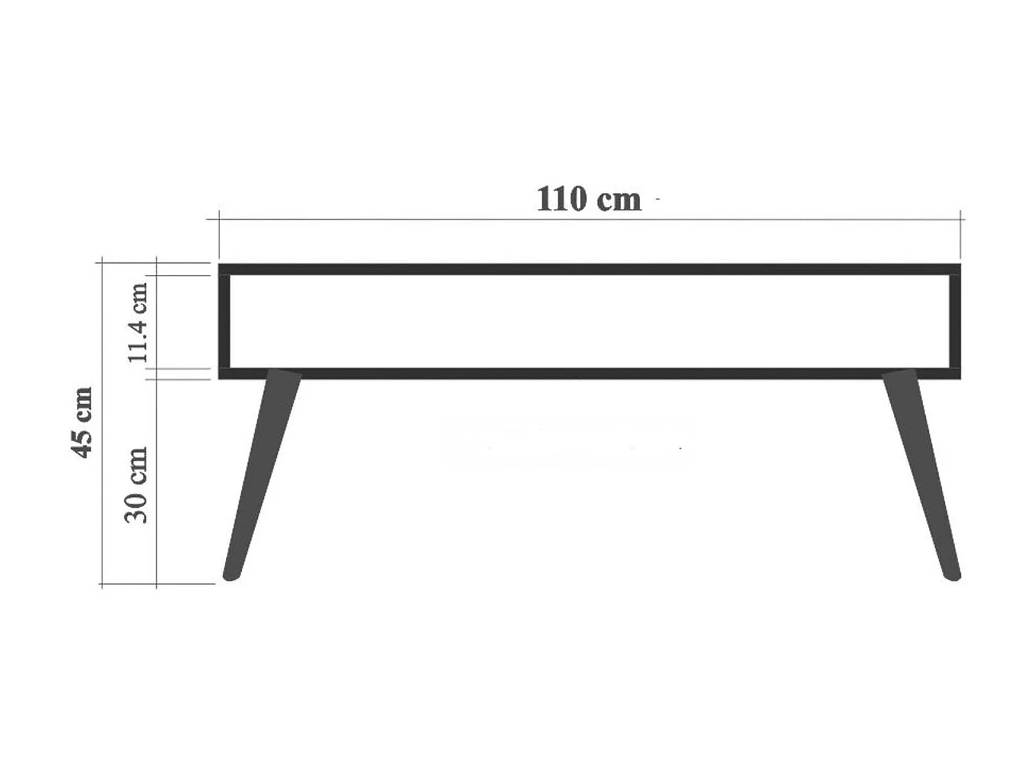 Table basse en bois clair originale avec niche Kiza 729