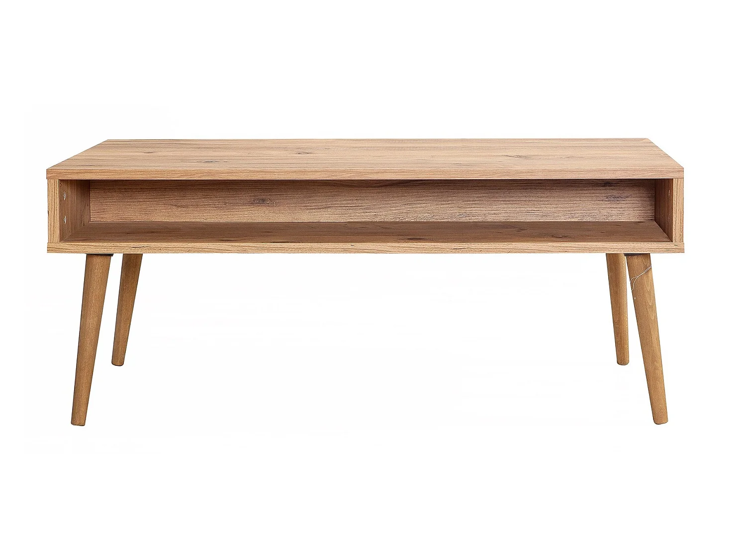 Originele lichthouten salontafel met nis Kiza 729