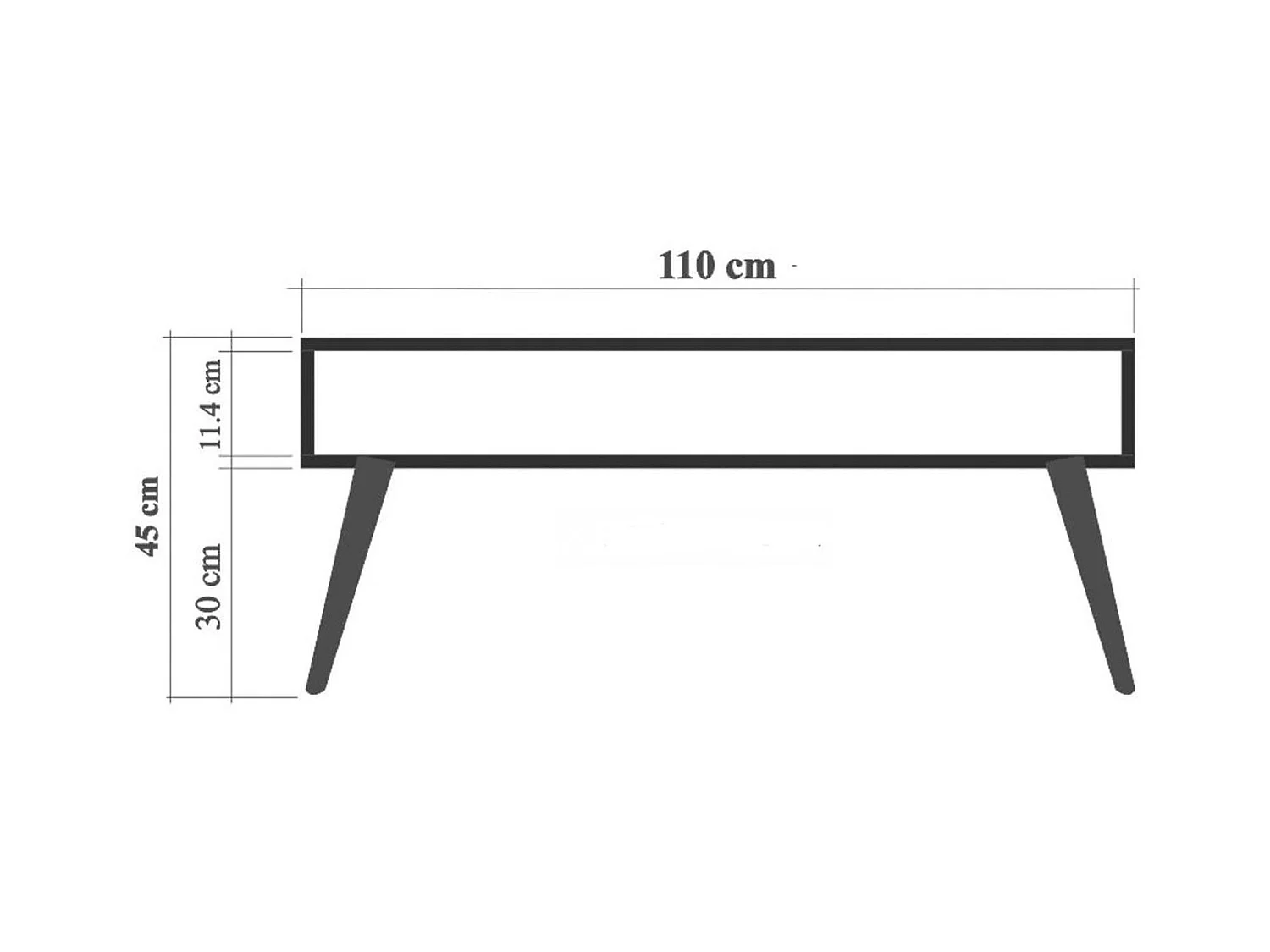 Originele lichthouten salontafel met nis Kiza 729