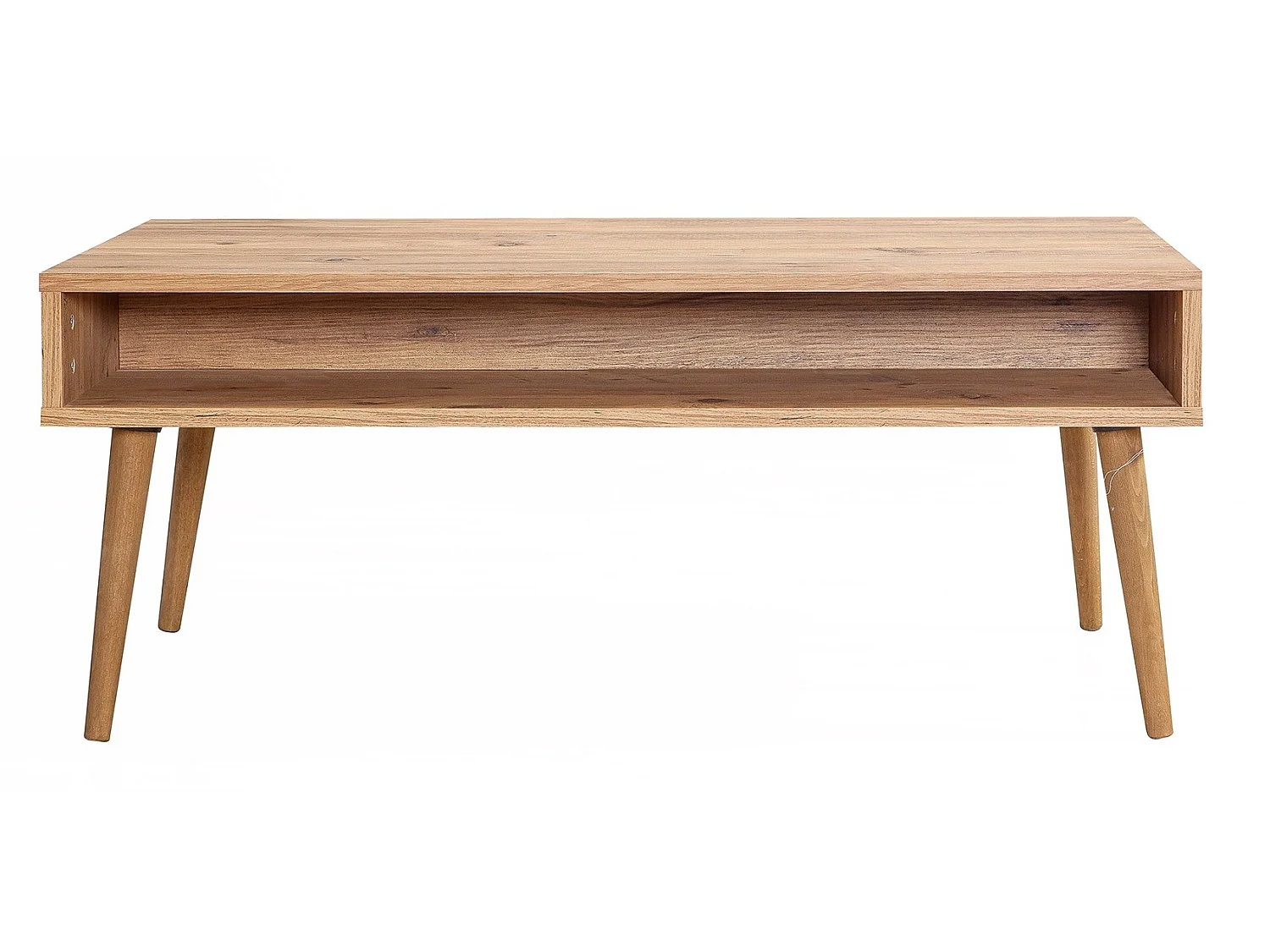 Originele lichthouten salontafel met nis Kiza 729