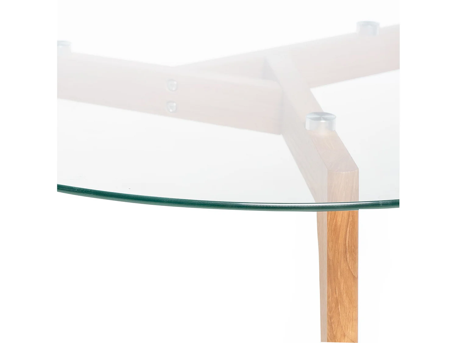 Table basse ronde verre trempé et bois naturel Fiord 90cm