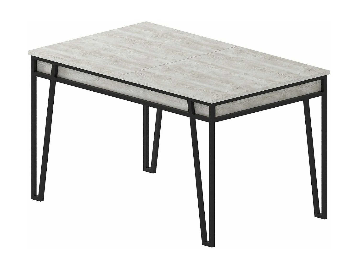 Table à manger extensible Atyps Bois Blanc et Métal Noir