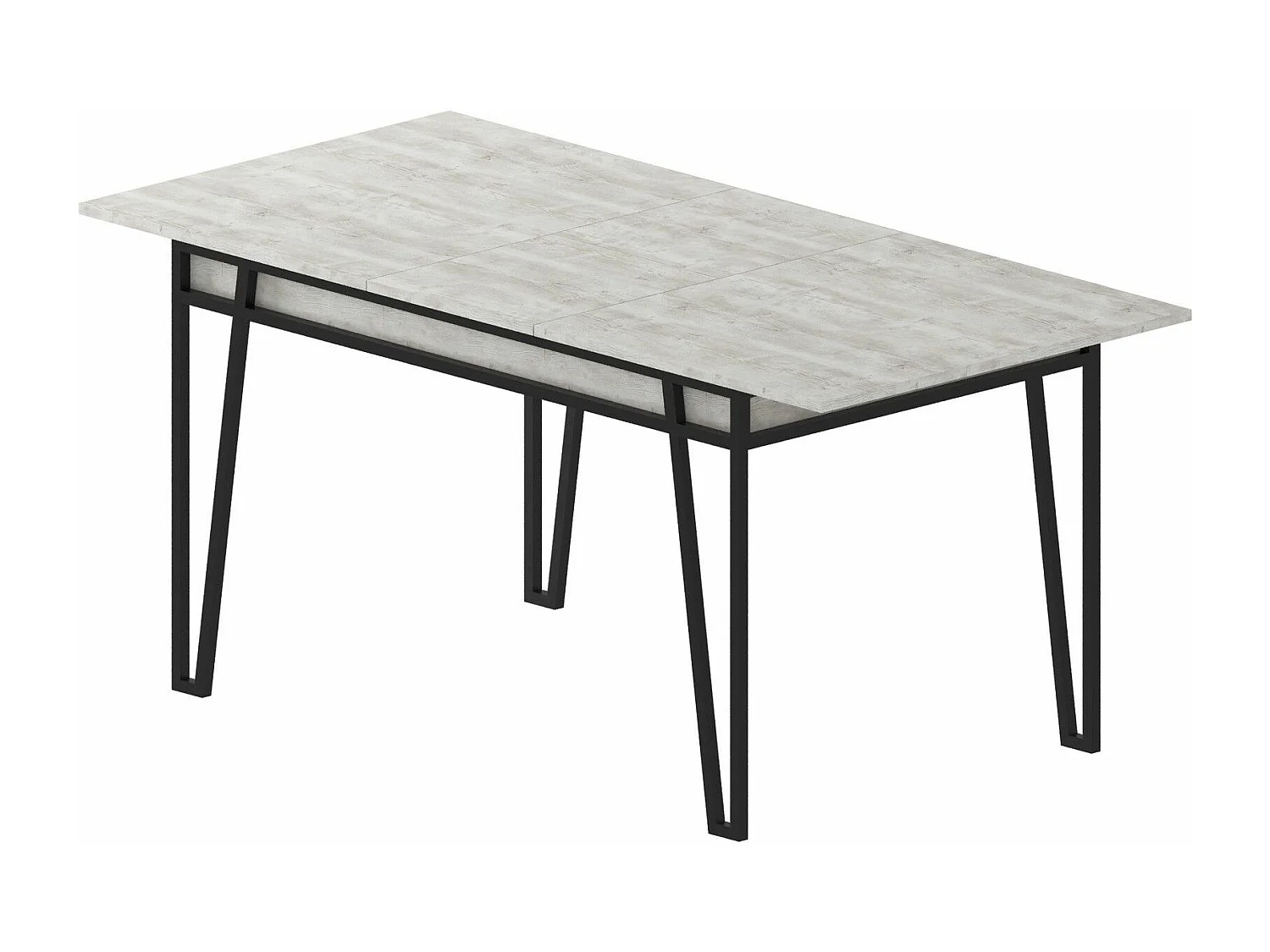 Table à manger extensible Atyps Bois Blanc et Métal Noir
