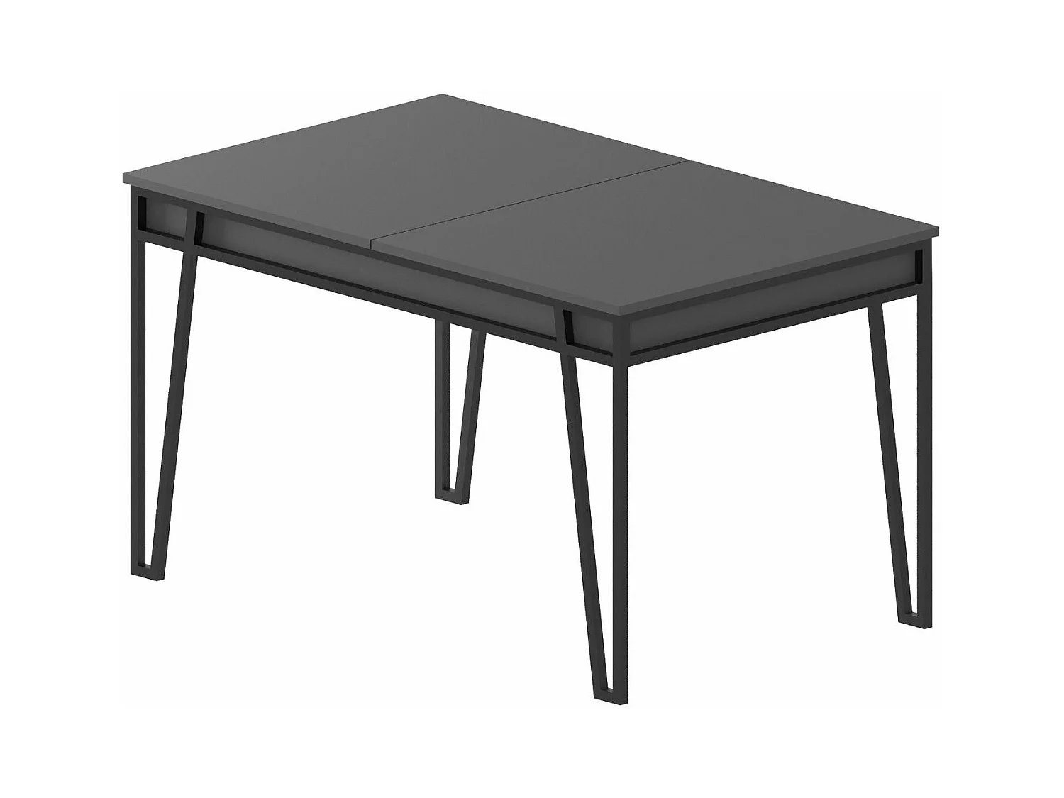 Table à manger extensible Atyps Bois Anthracite et Métal Noir