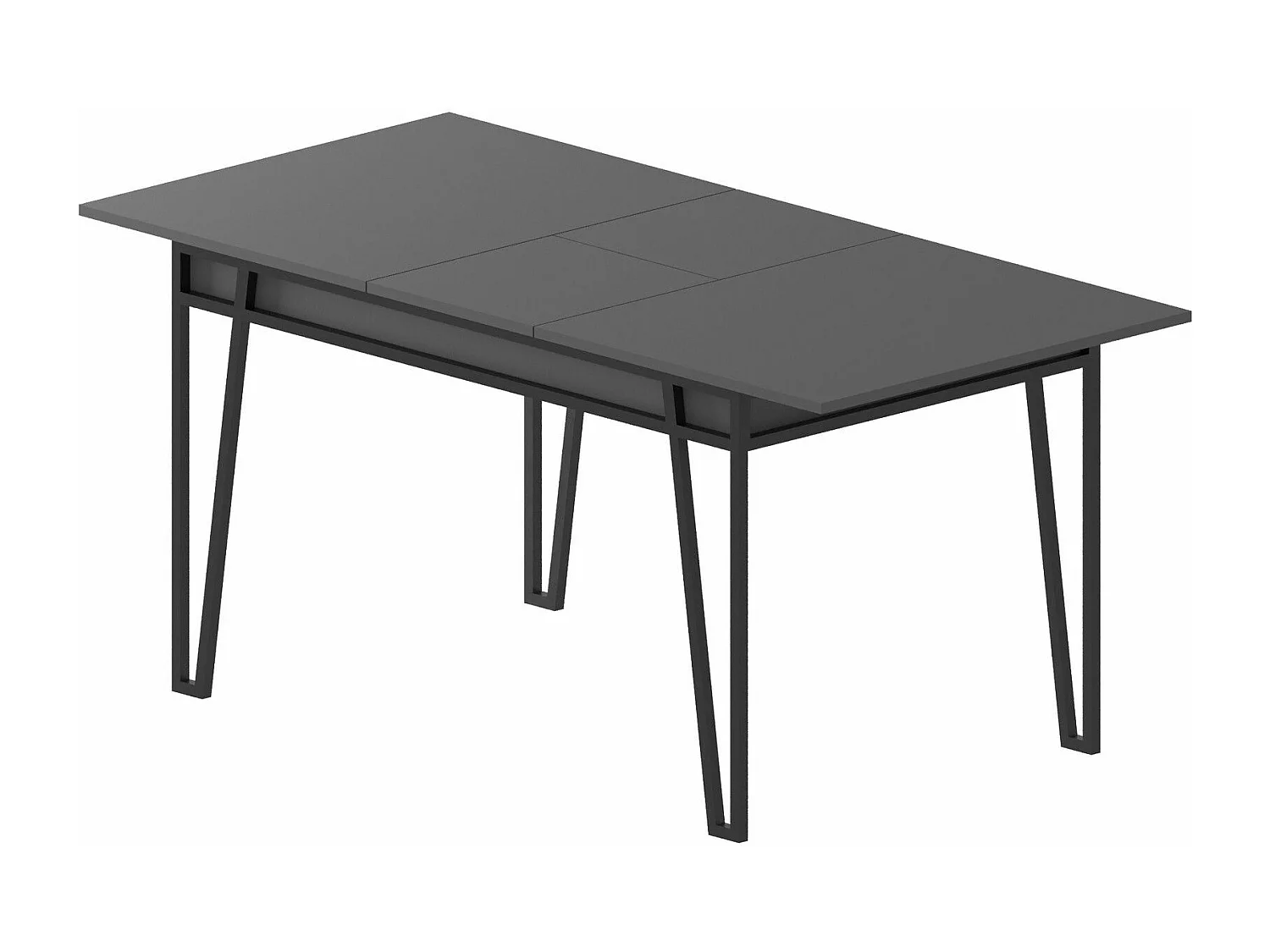 Table à manger extensible Atyps Bois Anthracite et Métal Noir