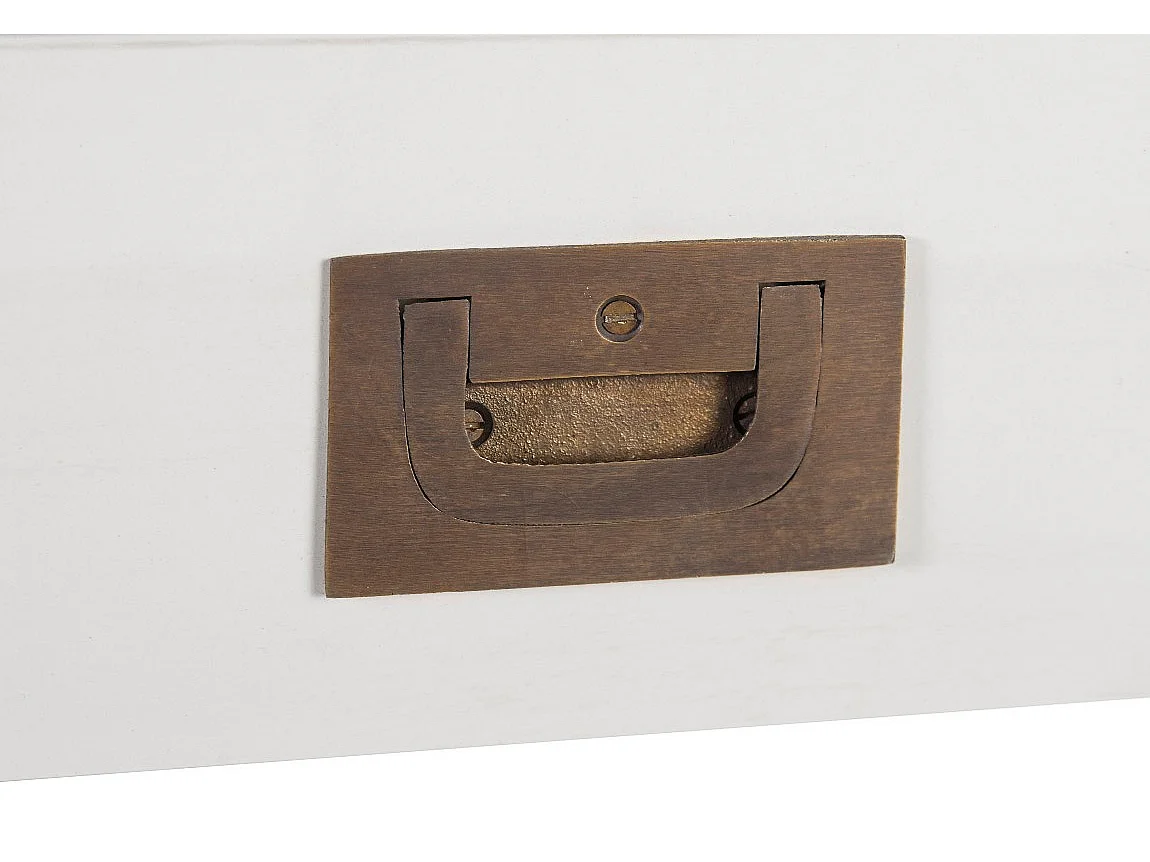 Chiffonnier 6 tiroirs bois massif de mindi blanc Kourame 60cm