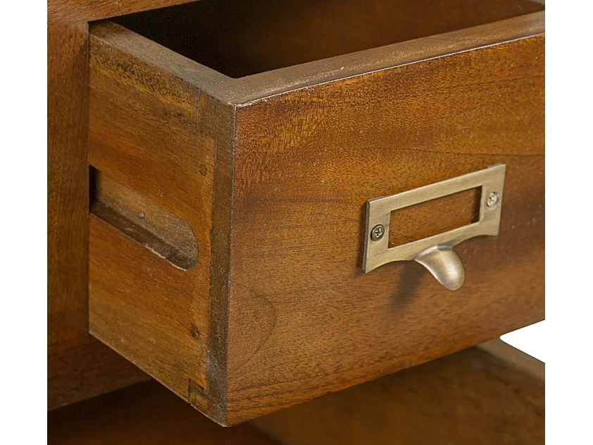 Chiffonnier colonial 6 tiroirs en bois d'acajou massif Falkane 60cm