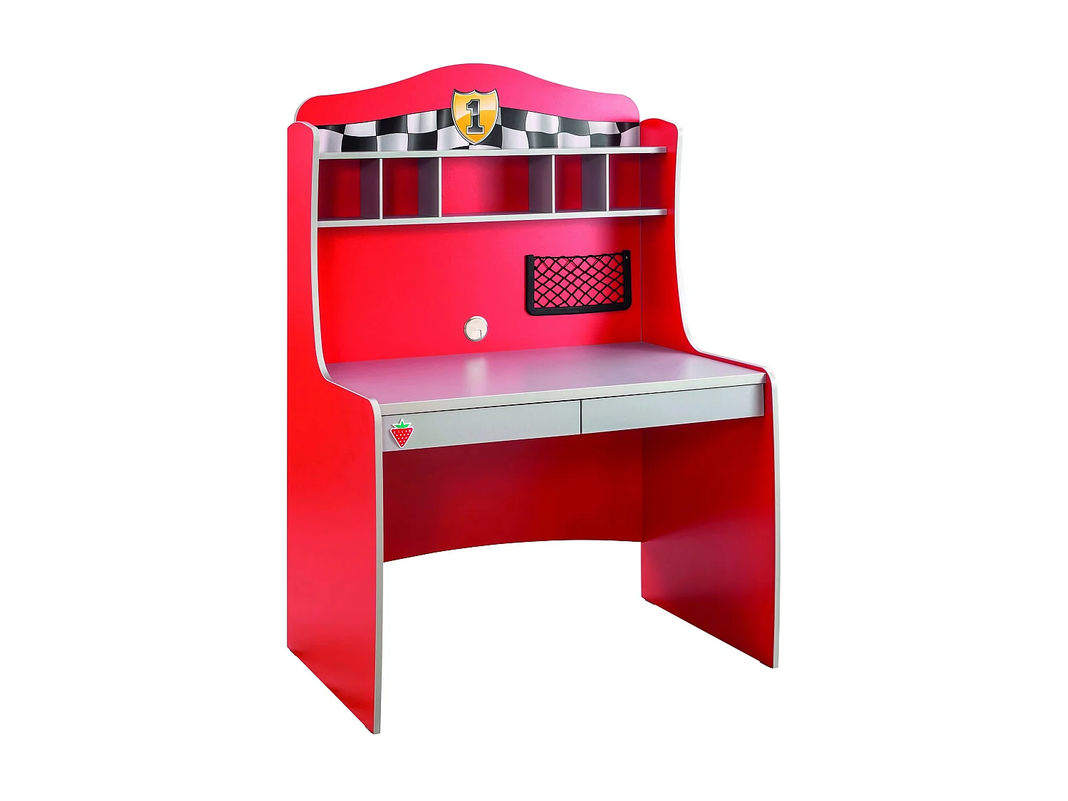 Bureau enfant rouge Racing Kup 2 tiroirs 103cm
