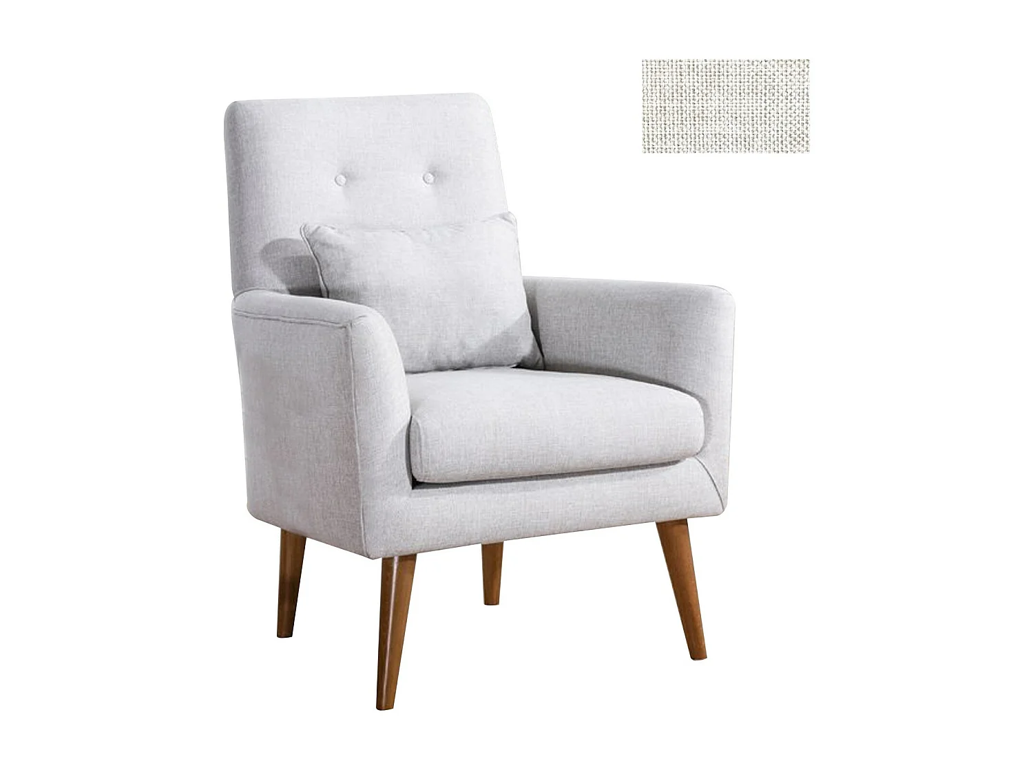 Ensemble Canapé 3 places convertible et 1 fauteuil tissu crème Touka