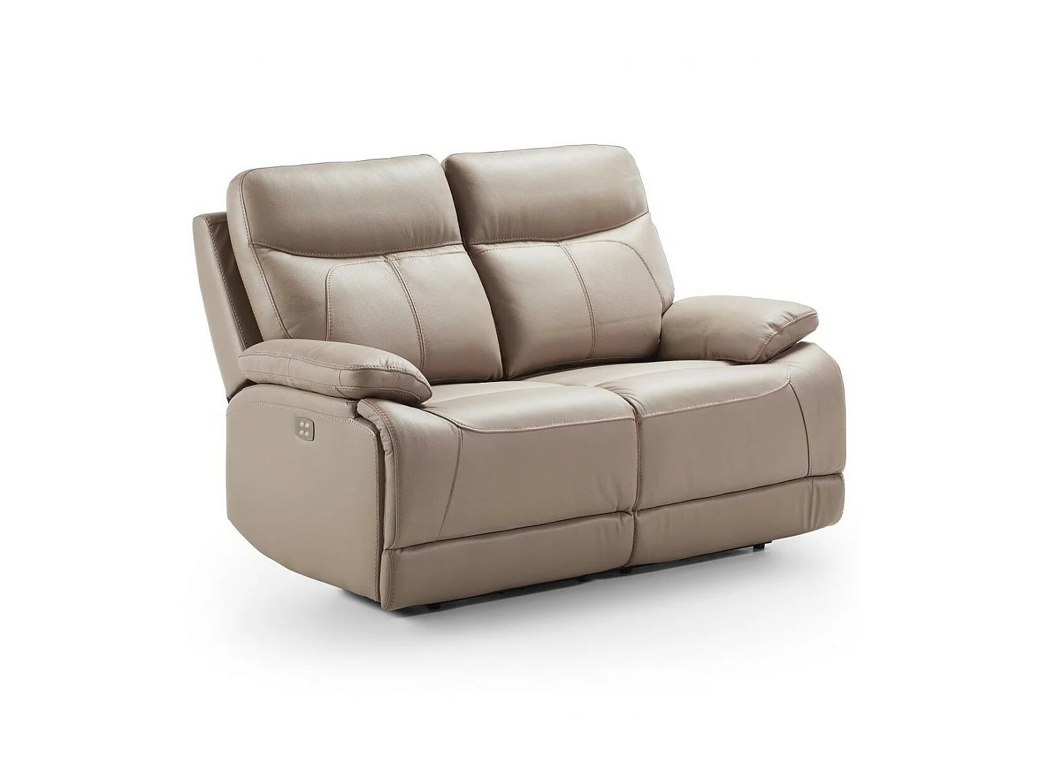 Ensemble canapé de relaxation 3 places électrique 2 places fixe cuir beige Ducka