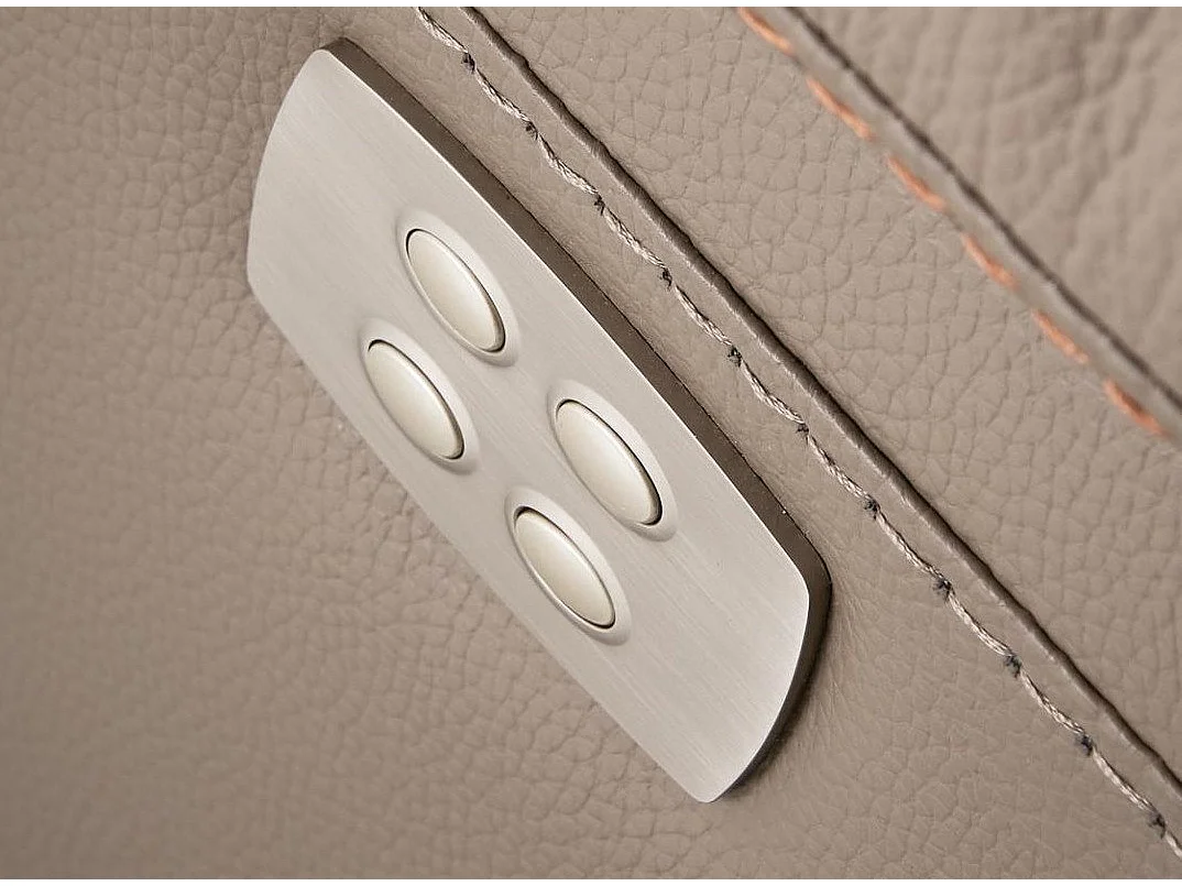 Ensemble canapé de relaxation 3 places électrique 2 places fixe cuir beige Ducka