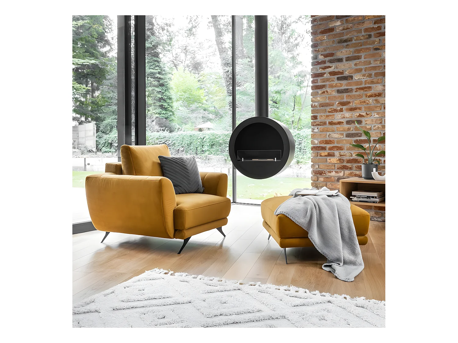 Ensemble canapé convertible simili cuirl beige Zora - 1 canapé 3 places + 1 fauteuil + 1 pouf