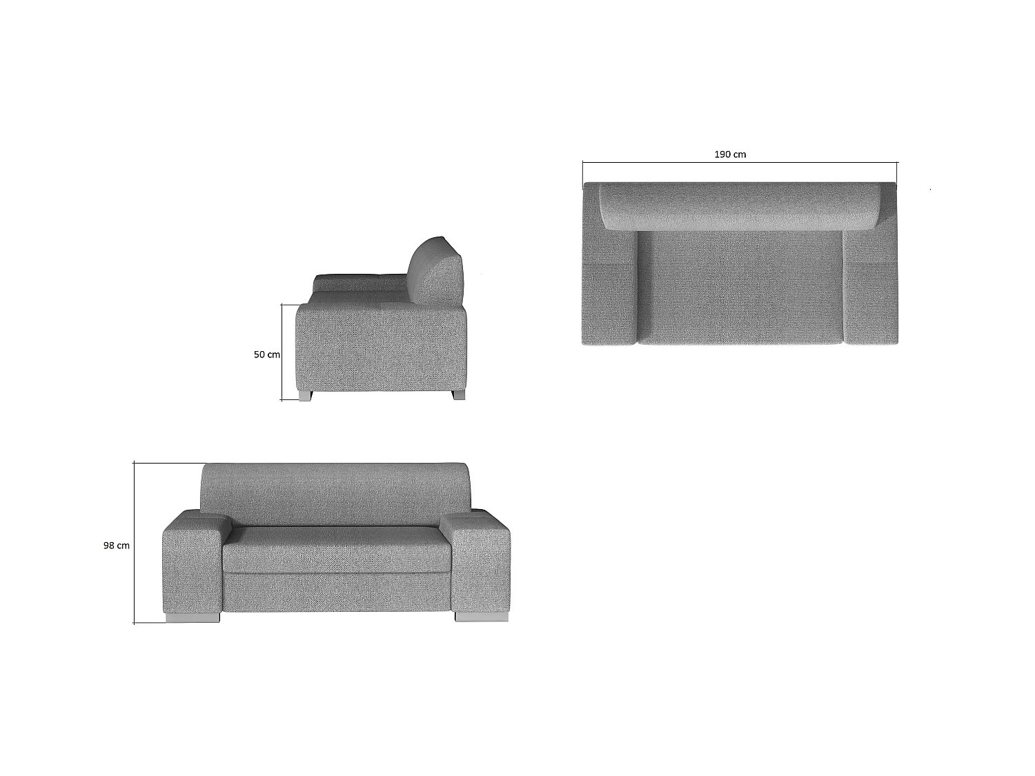 Ensemble Canapé minimaliste 2 et 3 places simili cuir blanc Plazo