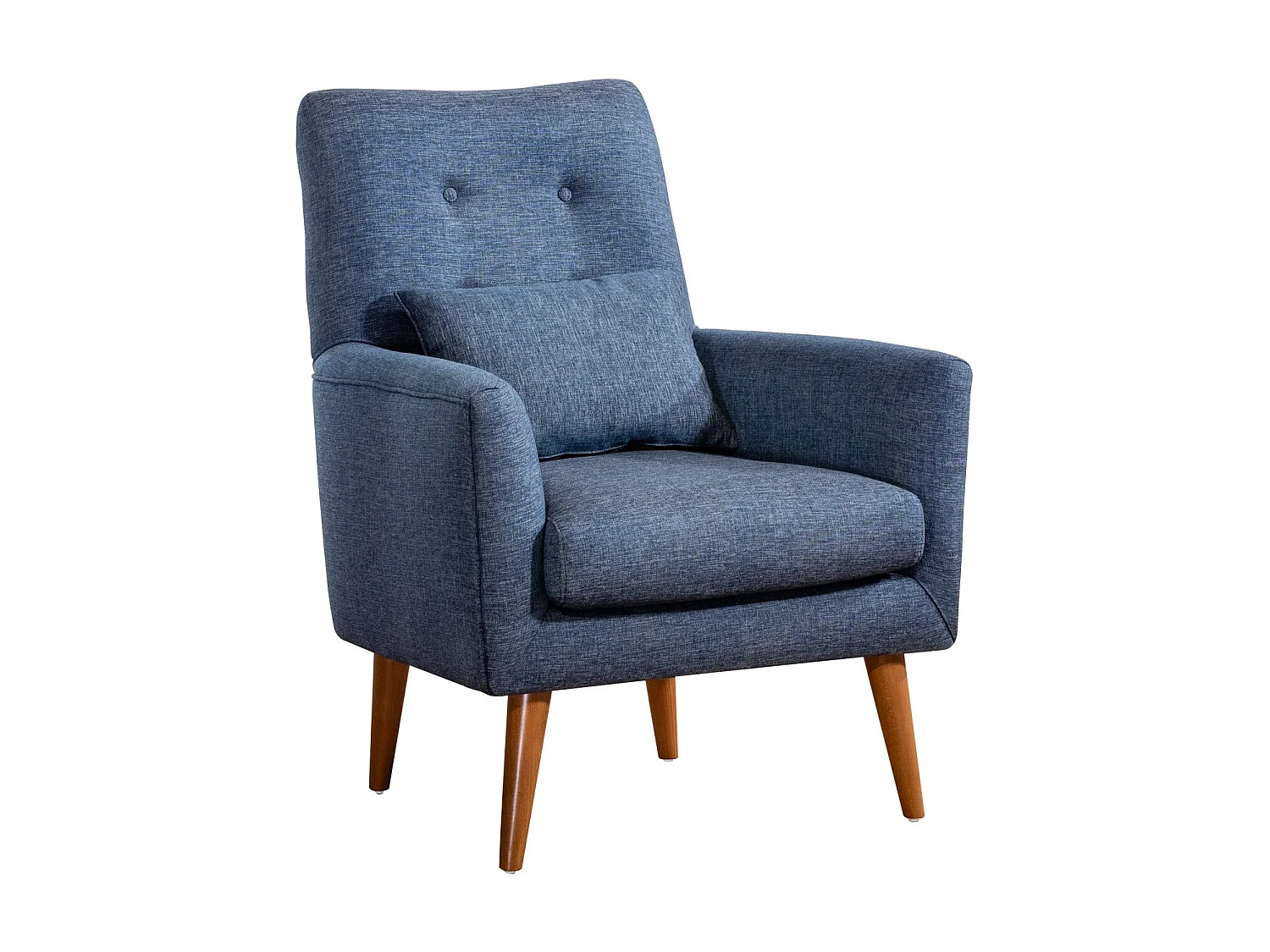 Ensemble Canapé 3 places convertible et 1 fauteuil tissu bleu foncé Touka