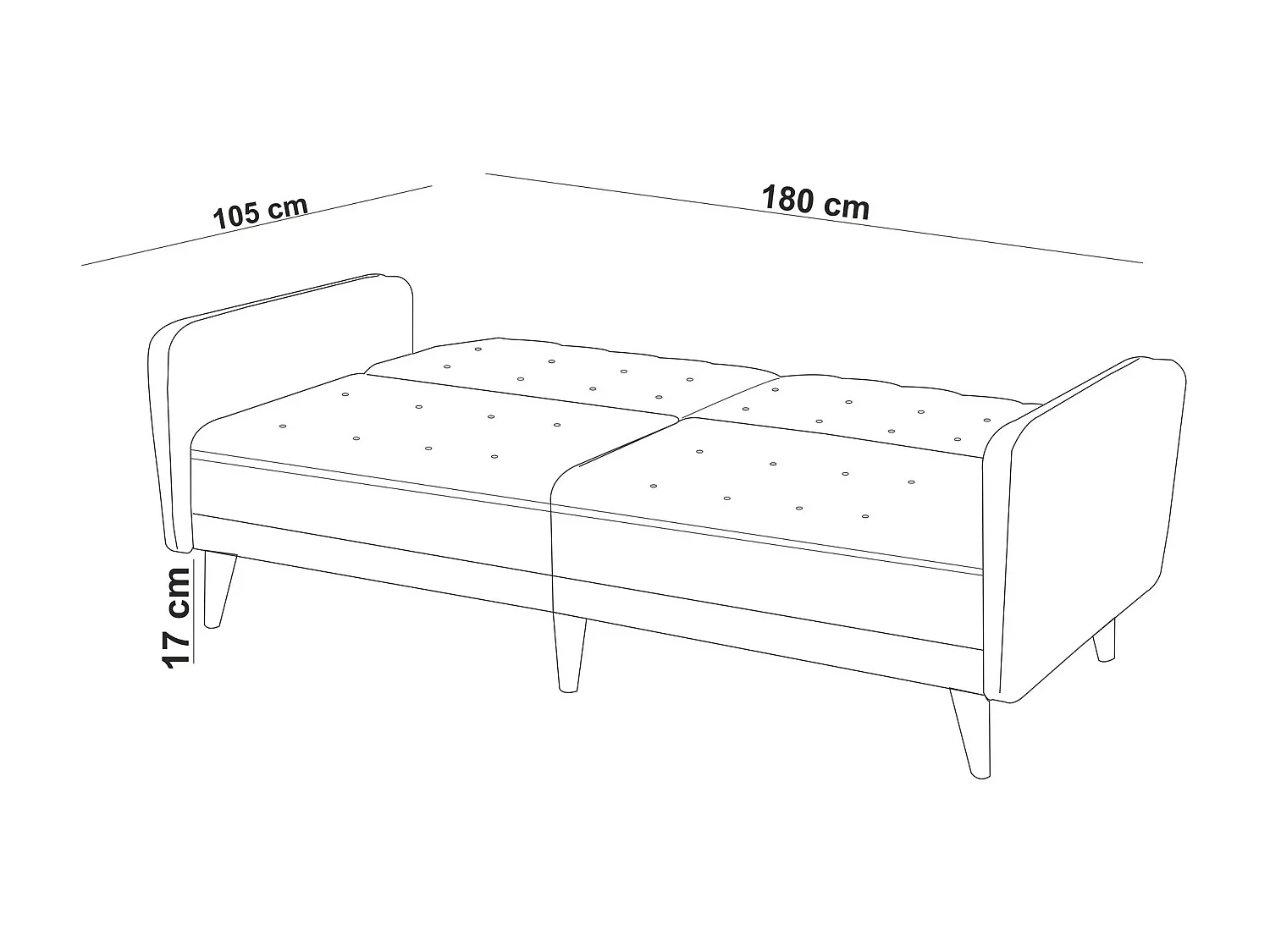 Ensemble Canapé 3 places convertible et 1 fauteuil tissu bleu foncé Touka