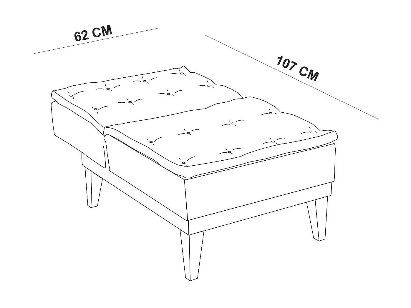 Sporka converteerbare fauteuil in groene stof 62 cm