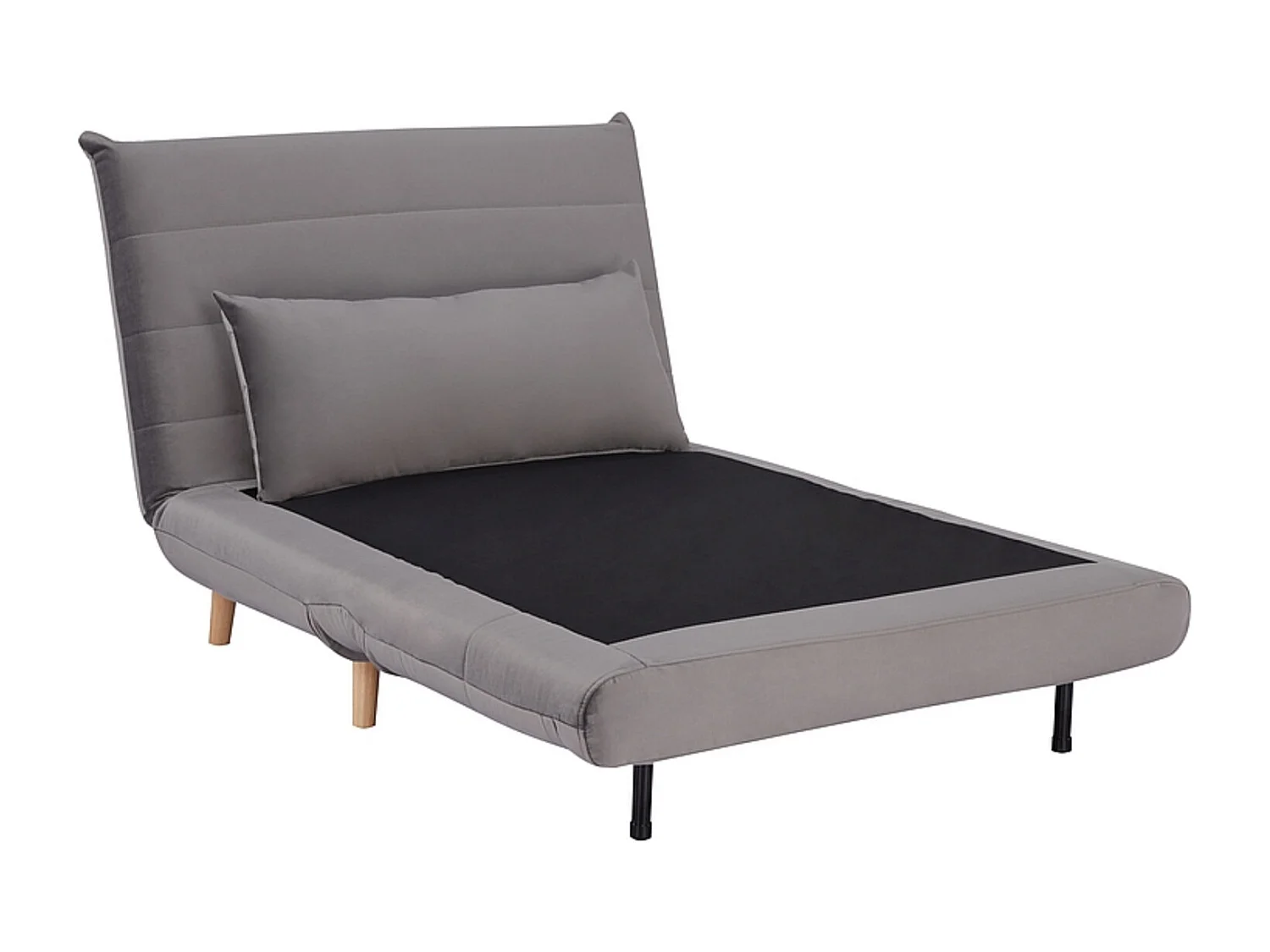 Fauteuil convertible velours Kikou 105cm-Couleur Vieux rose