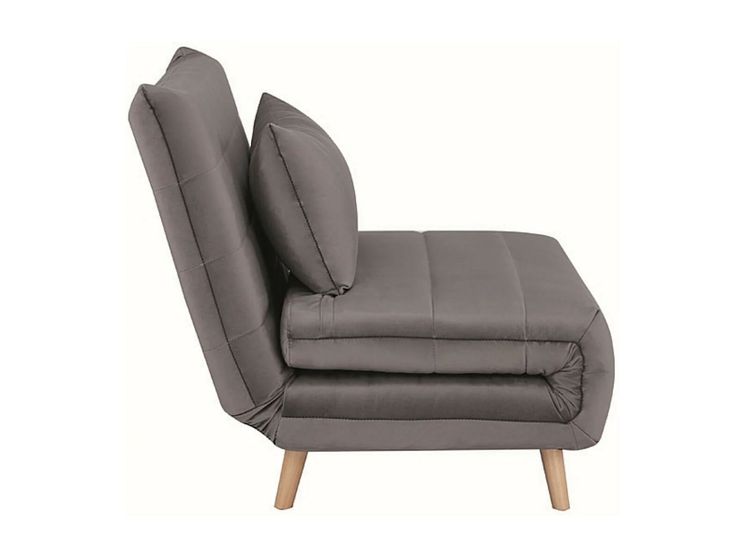 Fauteuil convertible velours Kikou 105cm-Couleur Vieux rose