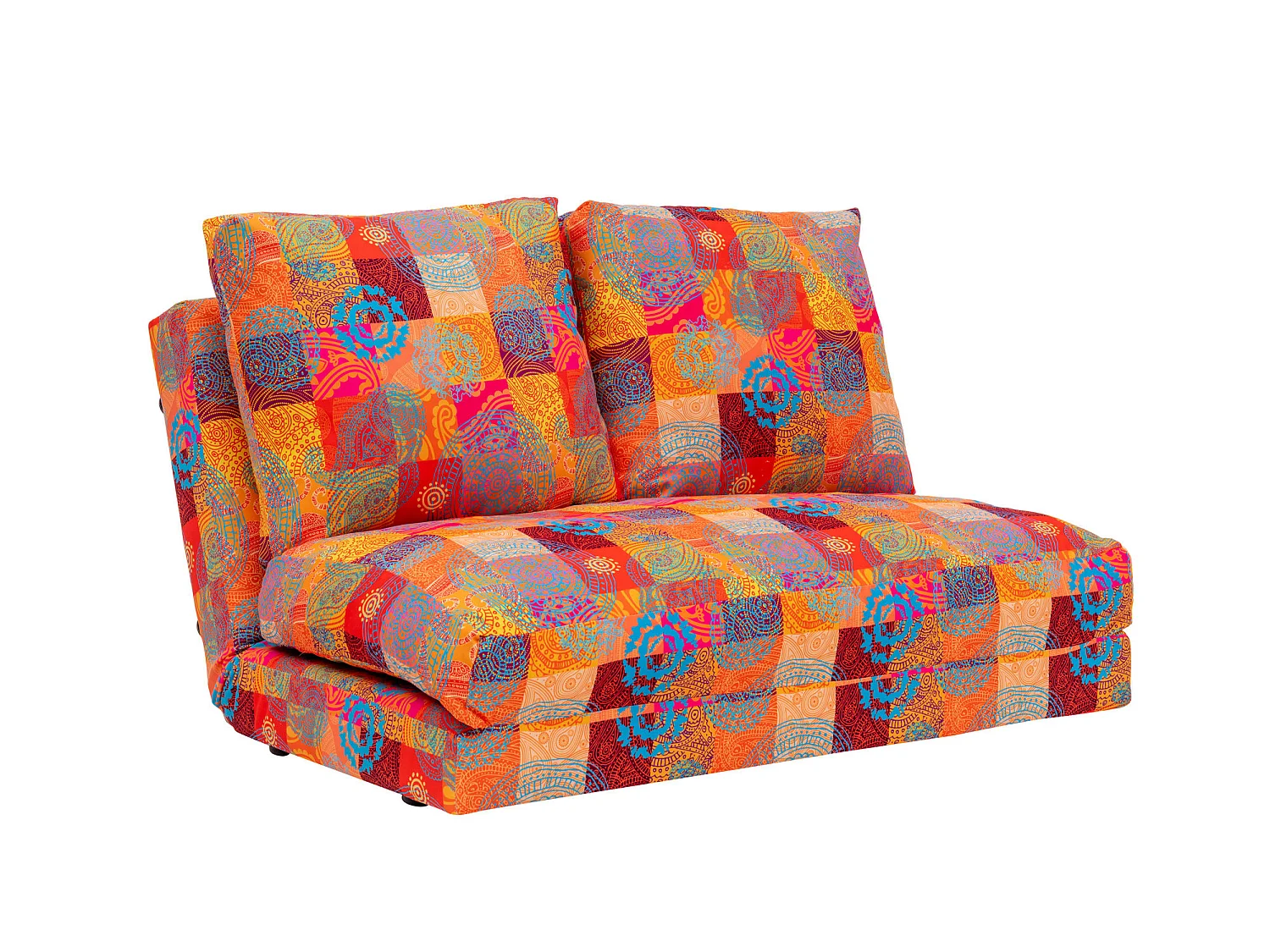 Grand fauteuil convertible 2 places multipositions patchwork Talya 120cm