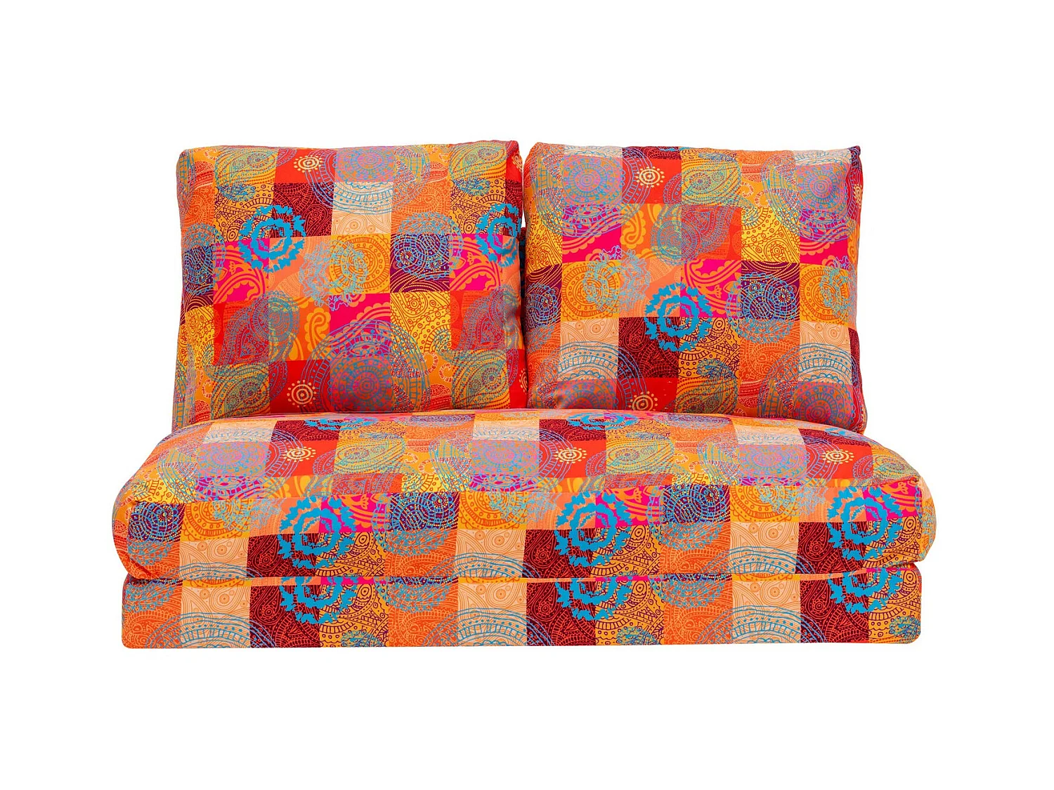 Grand fauteuil convertible 2 places multipositions patchwork Talya 120cm