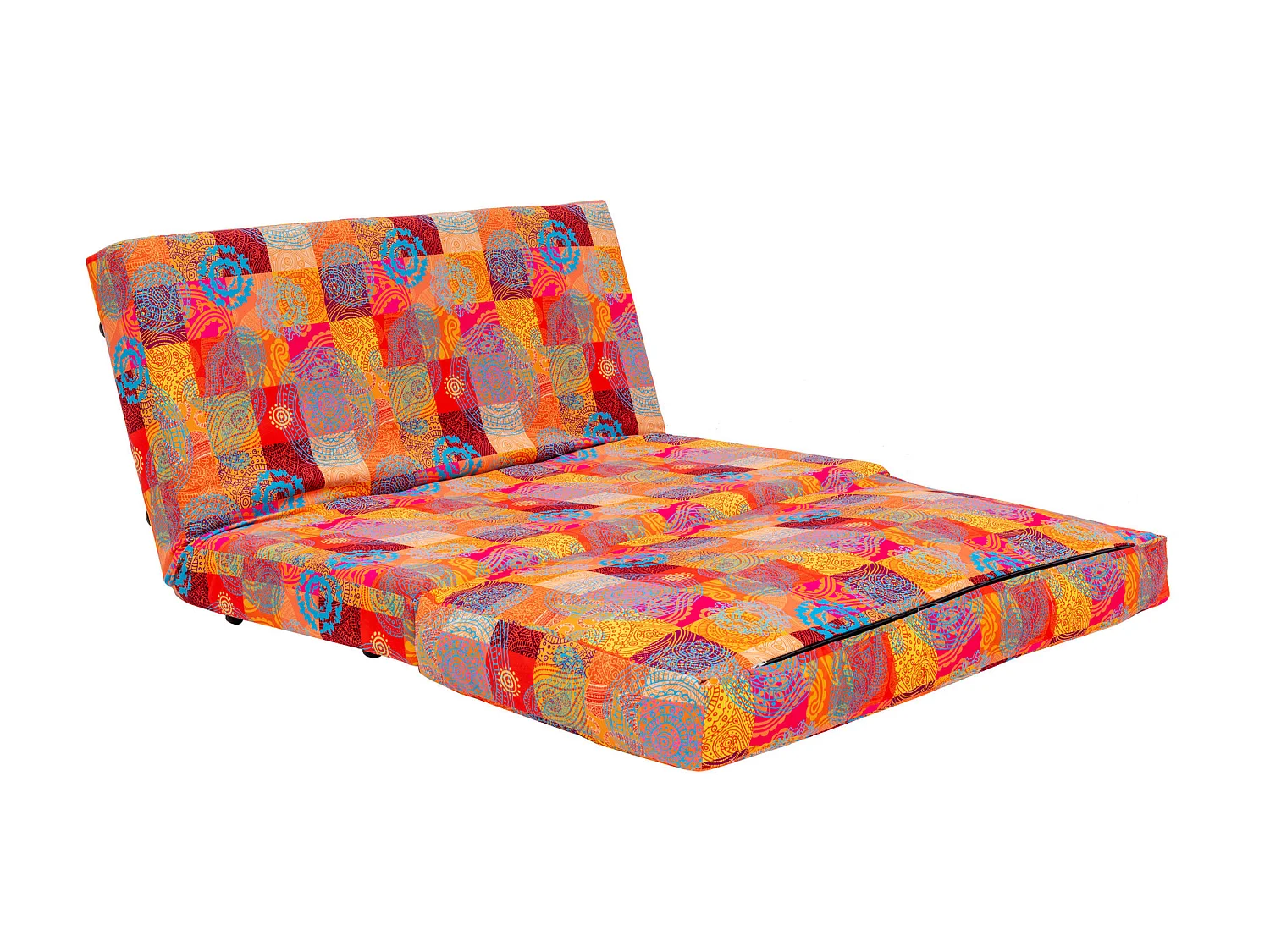 Grand fauteuil convertible 2 places multipositions patchwork Talya 120cm